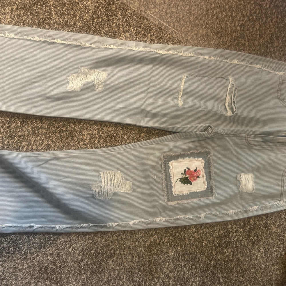 POL Light Blue Striped Jeans
